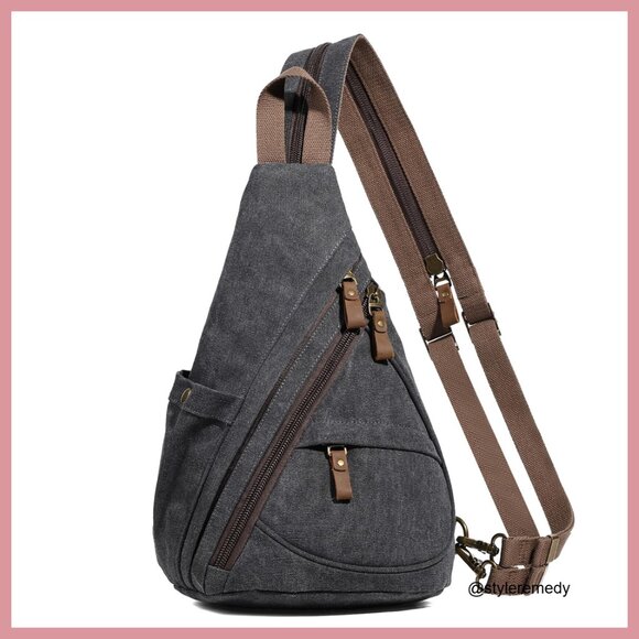 Handbags - Canvas Sling Bag Crossbody Backpack Casual Daypack Water Resistant